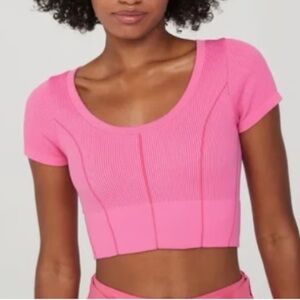 Aerie offline Bright Pink Ribbed Crop Top
